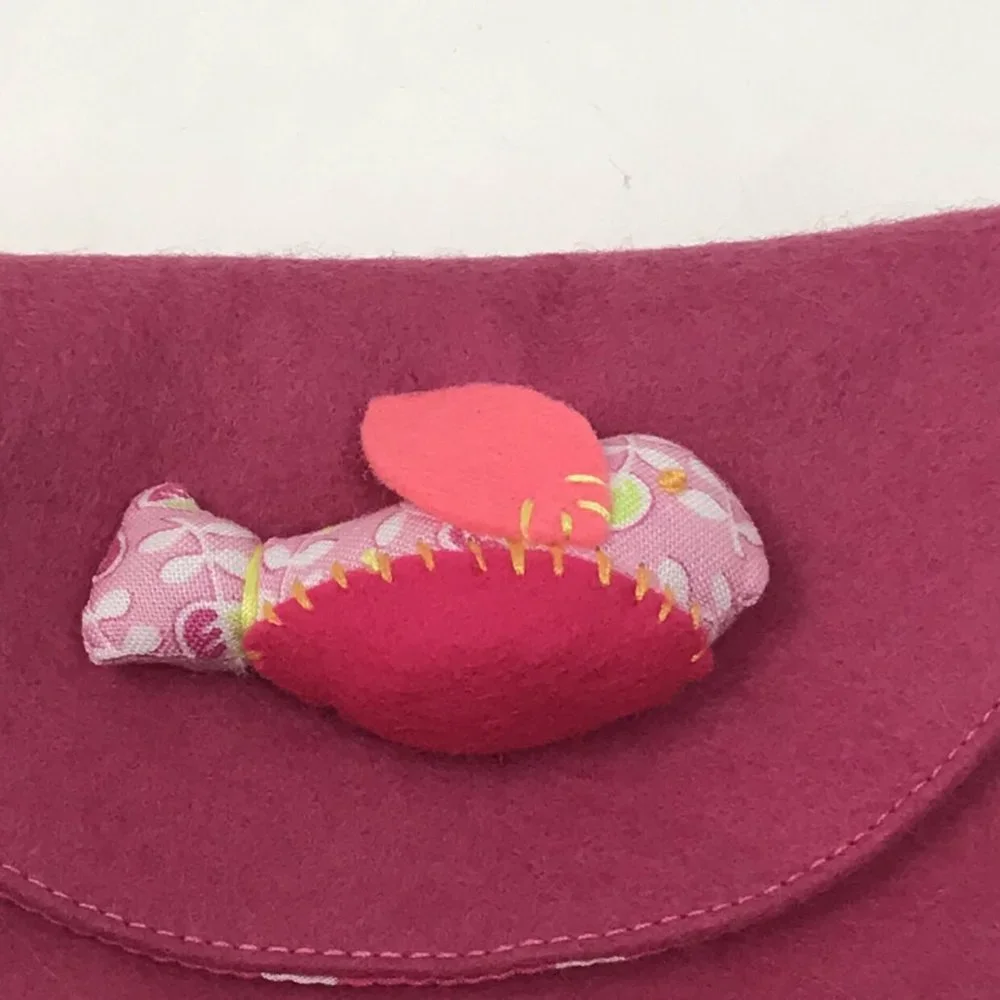 Everbloom Studio Girls Pink Felt Birdie Purse NEW
